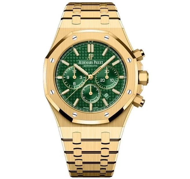 Audemars Piguet Royal Oak Chronograph Green Dial 41mm Full Yellow Gold
