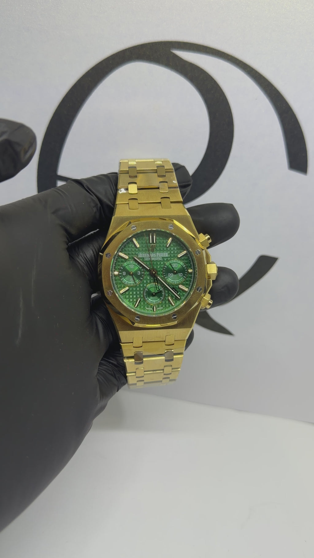 Audemars Piguet Royal Oak Chronograph Green Dial 41mm Full Yellow Gold