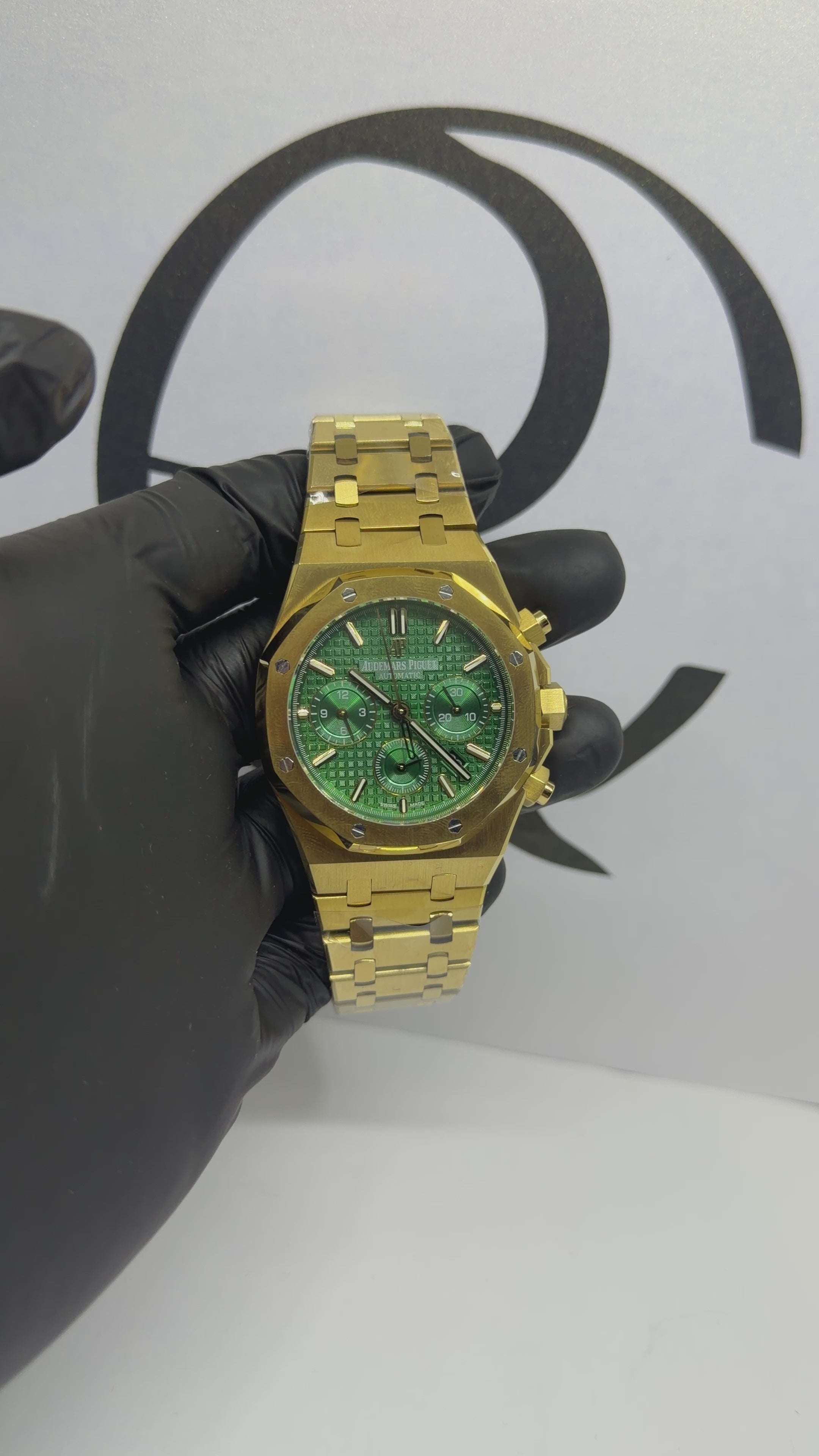Audemars Piguet Royal Oak Chronograph Green Dial 41mm Full Yellow Gold